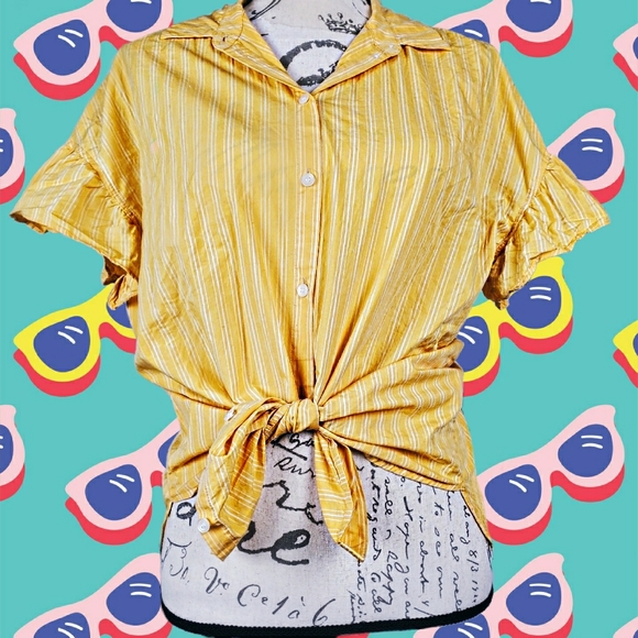Madewell Tops - Madewell sunny yellow striped button up Madewell Tops - Madewell sunny yellow striped button up
